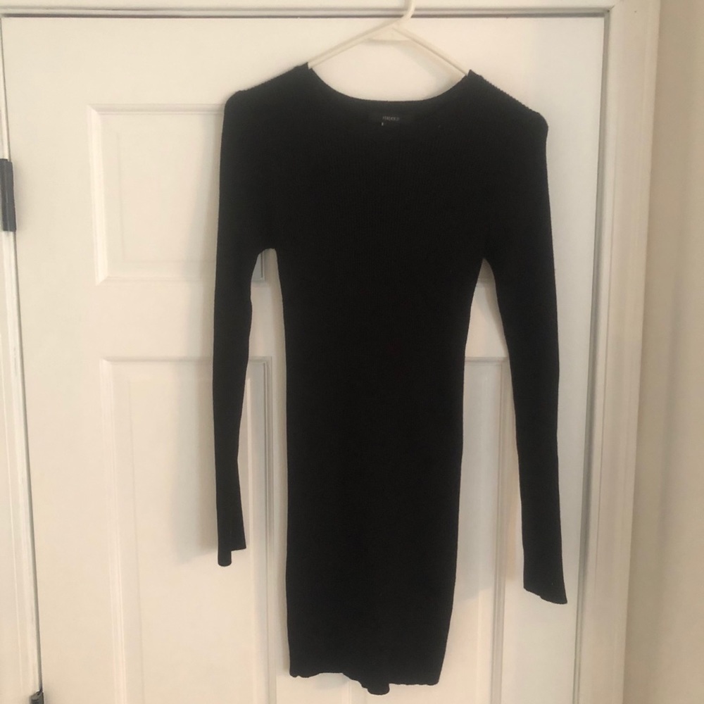 Black forever 21 fitted sweater dress